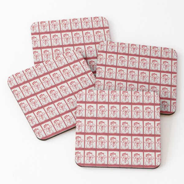 Item preview, Handprinted Linocut Snowwman in Red designed and sold by The Lazy Beach.
