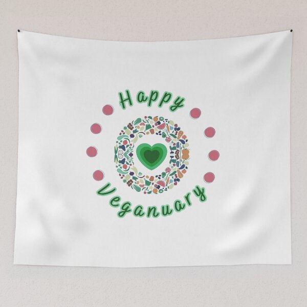 Item preview, Happy Veganuary Plant Based Goodness designed and sold by LivingRoomZoo.