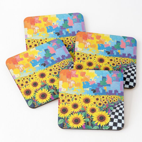 Item preview, Sunflowers and check pattern designed and sold by GasconyPassion.