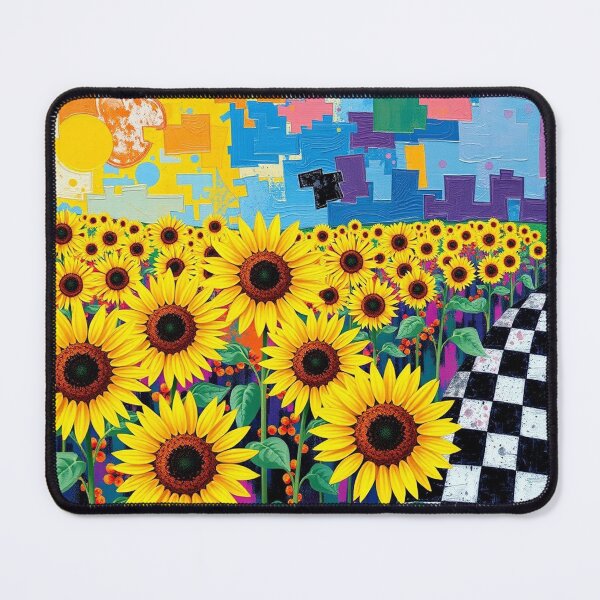 Item preview, Sunflowers and check pattern designed and sold by GasconyPassion.