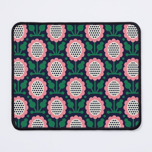 Item preview, 3333 A - pink green retro scandi sun flowers pattern designed and sold by RouCouCou.
