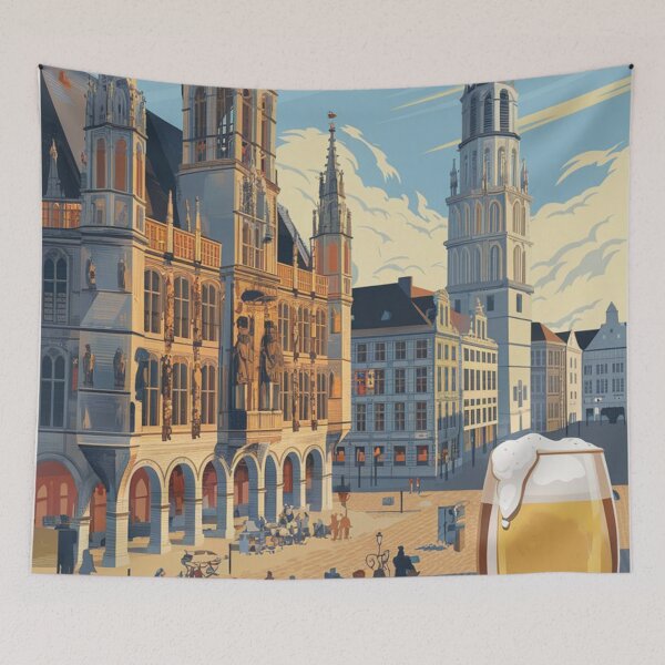 Item preview, Leuven Vintage Travel Poster designed and sold by TravelerRat.