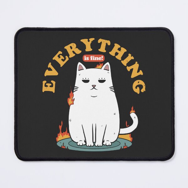 Item preview, Everything Is Fine Retro Cat Cartoon designed and sold by FlashCraft Design.