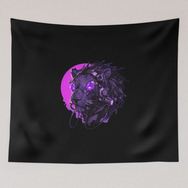 Artikelvorschau, Cyber Black Lion // Schwarzer Löwe // Cooles Tier entworfen und verkauft von SMARTKIT DESIGNAGENCY.