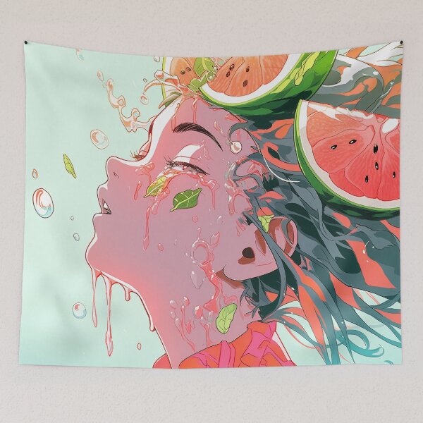 Item preview, Juicy Watermelon Anime Girl designed and sold by bubblegoth.