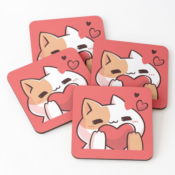 Item preview, Chibi Cat Light Red BackDrop Cute Cat Design designed and sold by SimplyPsycho.