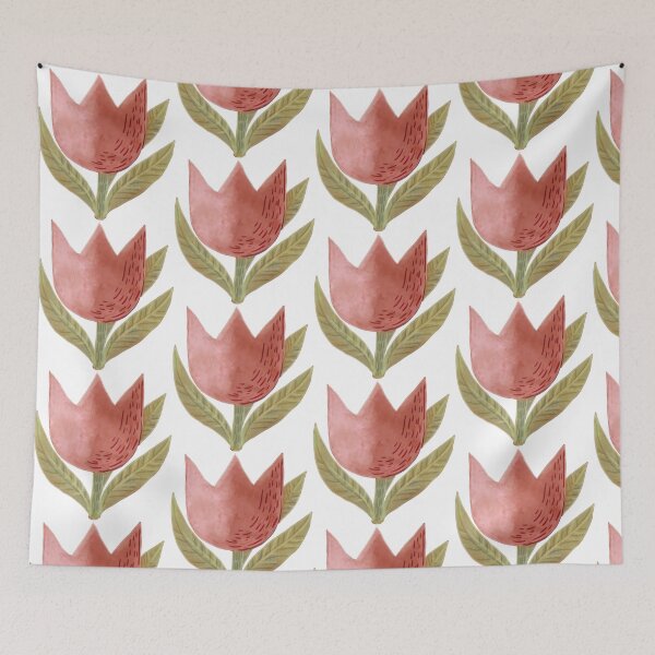 Artikelvorschau, Mit Buntstiften gezeichnete Tulpe, rosa Tulpe, rote Tulpe, Buntstiftbild, Buntstiftblumen, pastellfarbene Tulpe, Pastellfarben entworfen und verkauft von Dormitria.