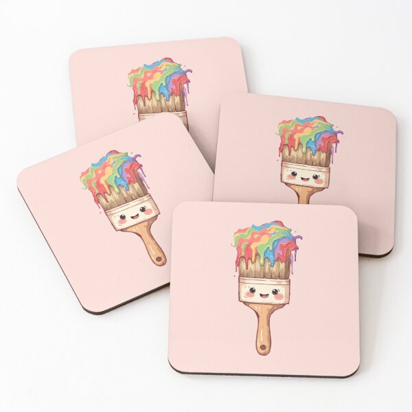 Item preview, Rainbow Smile Paintbrush in Pink Pastels designed and sold by MadeByHaresShop.
