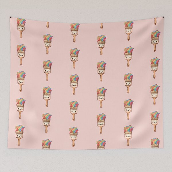 Item preview, Rainbow Smile Paintbrush in Pink Pastels designed and sold by MadeByHaresShop.