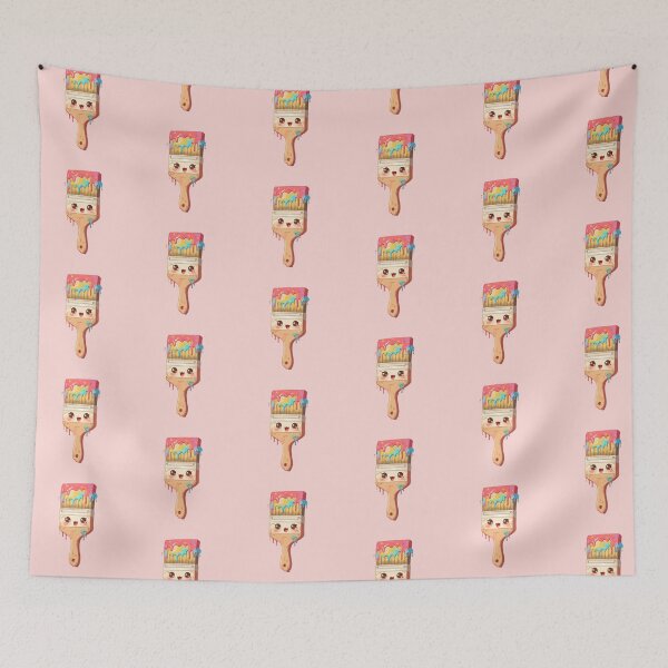 Item preview, Rainbow Smile Paintbrush in Pink Pastels designed and sold by MadeByHaresShop.