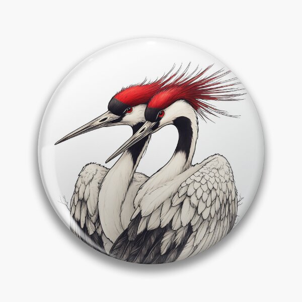 Item preview, Regal Cranes with Red Crests designed and sold by DreamDigi2024RB.
