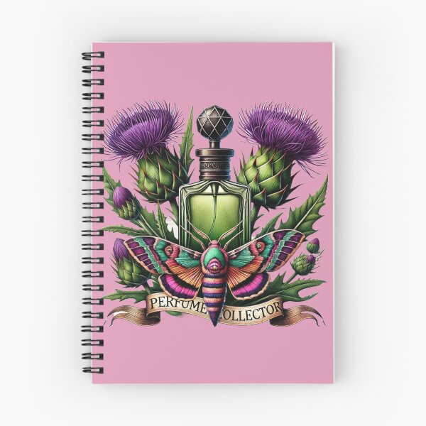 Item preview, Perfume Bottle with Thistle Flowers and Moth Illustration | Tattoo-Style Perfume Collector Artwork | Unique Gift for Fragrance Enthusiasts designed and sold by Negative Vibes Only.
