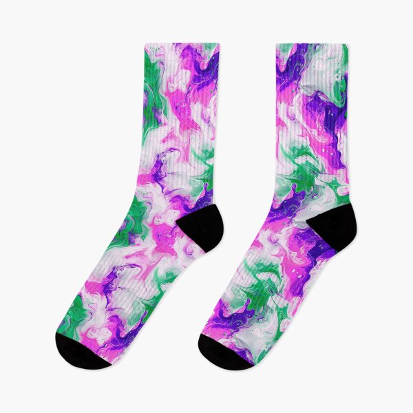 Item preview, Colorful abstract painting pattern green, pink, white designed and sold by BeebooDesign.