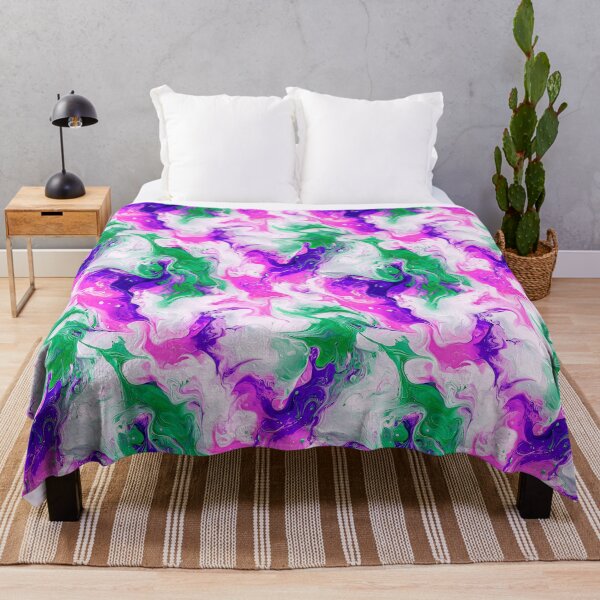 Item preview, Colorful abstract painting pattern green, pink, white designed and sold by BeebooDesign.