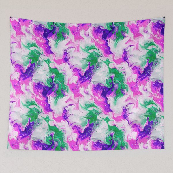 Item preview, Colorful abstract painting pattern green, pink, white designed and sold by BeebooDesign.