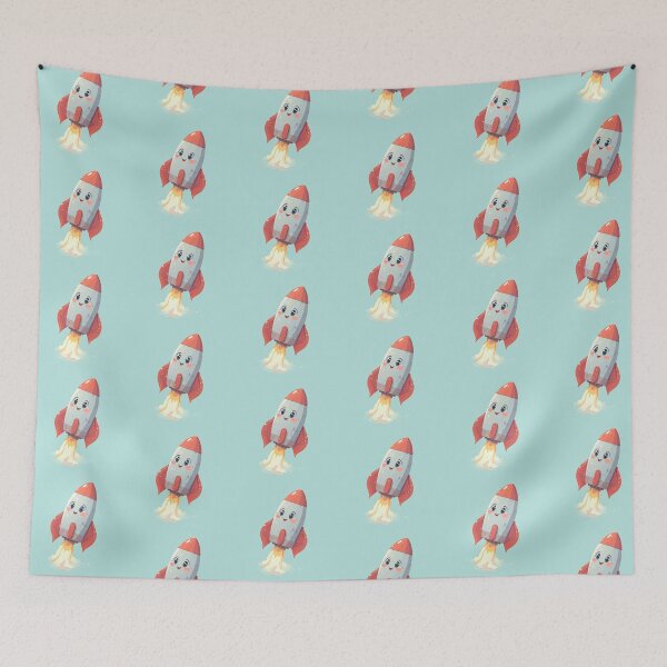 Item preview, Cheerful Blastoff Kawaii Rocket dventure designed and sold by MadeByHaresShop.