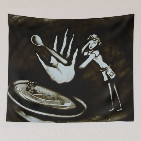 Item preview, Augustus Doesn't Want Broccoli Soup Sand Art Spooky Illustration designed and sold by sandexperiment.