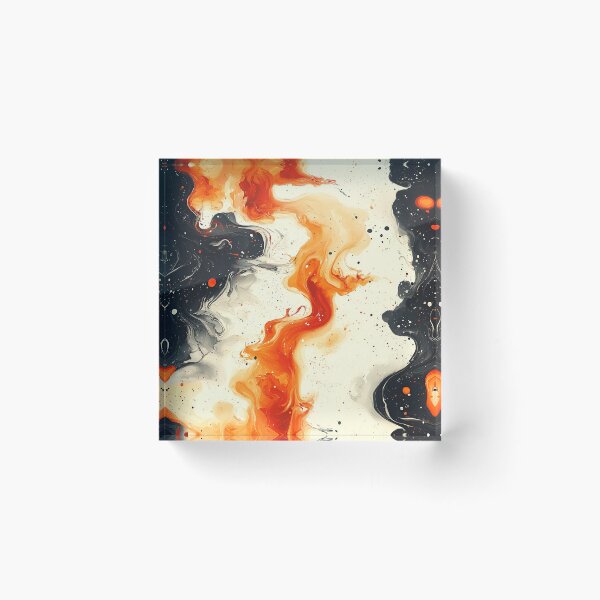 Item preview, Colorful marble splash pattern orange, black, white designed and sold by BeebooDesign.