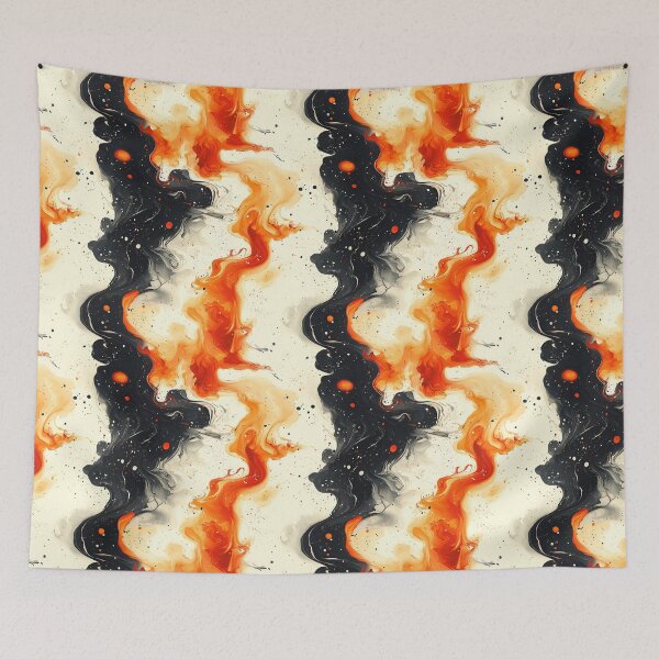 Item preview, Colorful marble splash pattern orange, black, white designed and sold by BeebooDesign.
