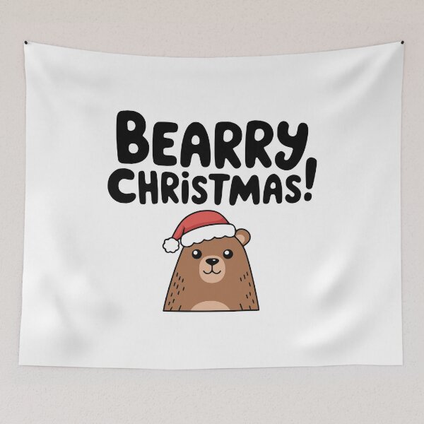 Item preview, Bearry Christmas! Cute bear Christmas Pun designed and sold by PMCreative.