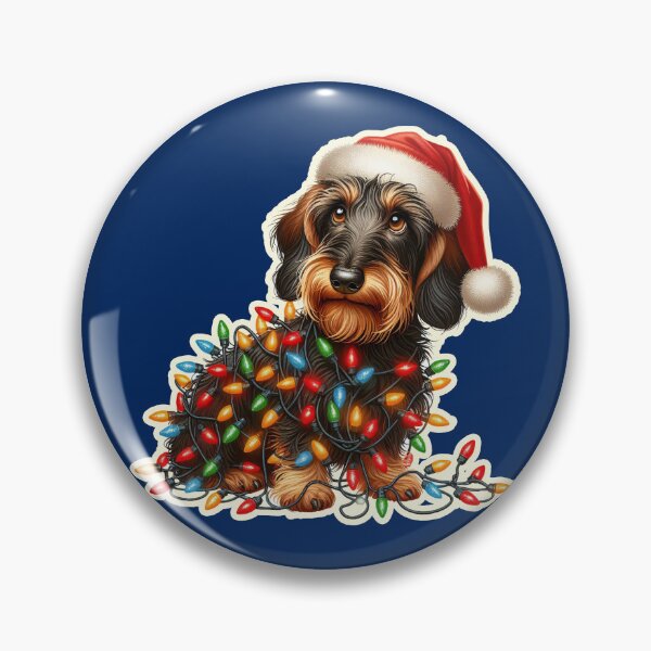 Item preview, Wire-haired Dachshund Xmas lights gift designed and sold by ThisDress.