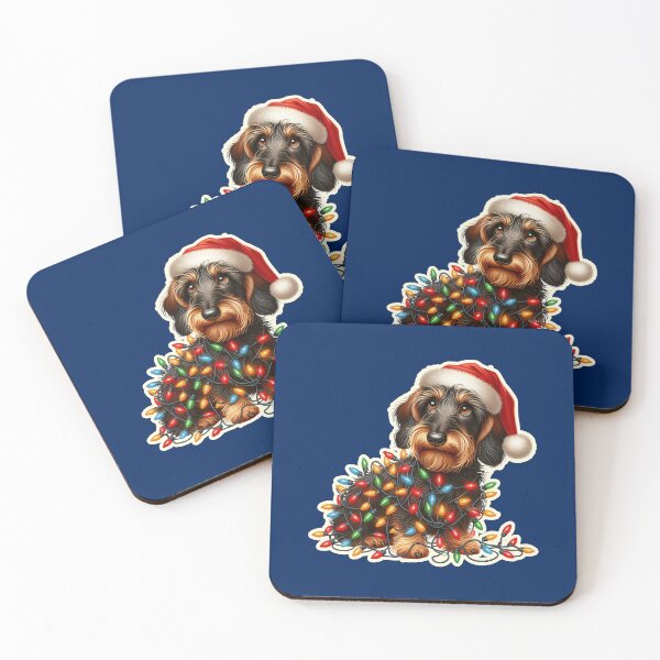 Item preview, Wire-haired Dachshund Xmas lights gift designed and sold by ThisDress.