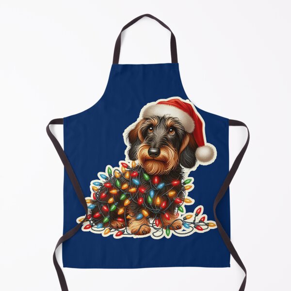 Item preview, Wire-haired Dachshund Xmas lights gift designed and sold by ThisDress.