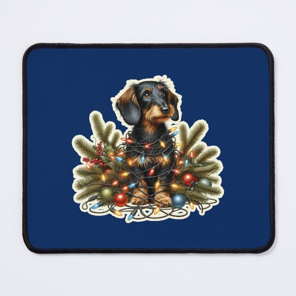 Item preview, Wire-haired Dachshund Xmas lights gift designed and sold by ThisDress.