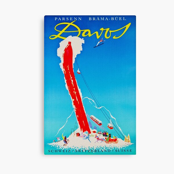 Item preview, Vintage Davos Switzerland Ski Travel designed and sold by JustEclectic.