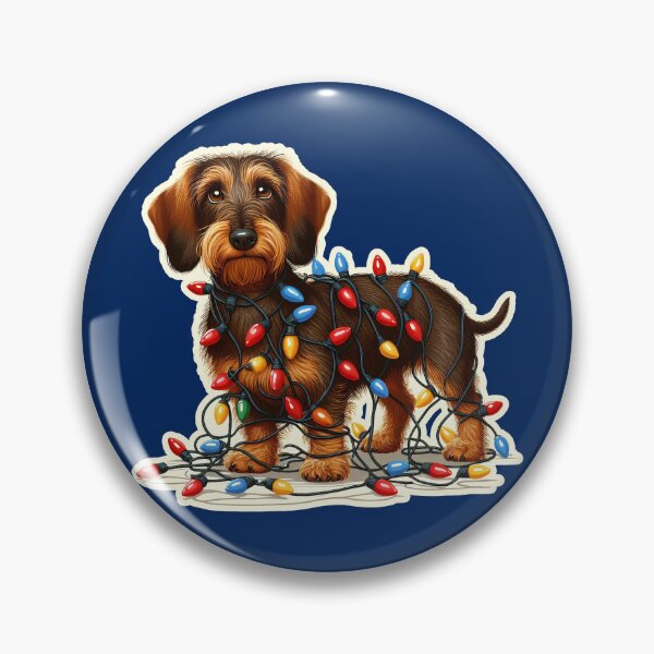 Item preview, Wire-haired Dachshund Xmas lights gift designed and sold by ThisDress.