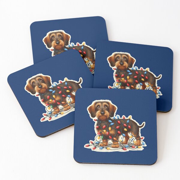Item preview, Wire-haired Dachshund Xmas lights gift designed and sold by ThisDress.