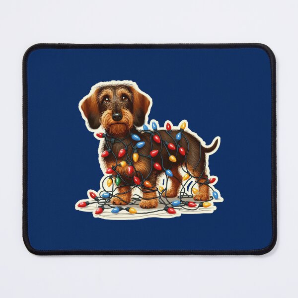 Item preview, Wire-haired Dachshund Xmas lights gift designed and sold by ThisDress.