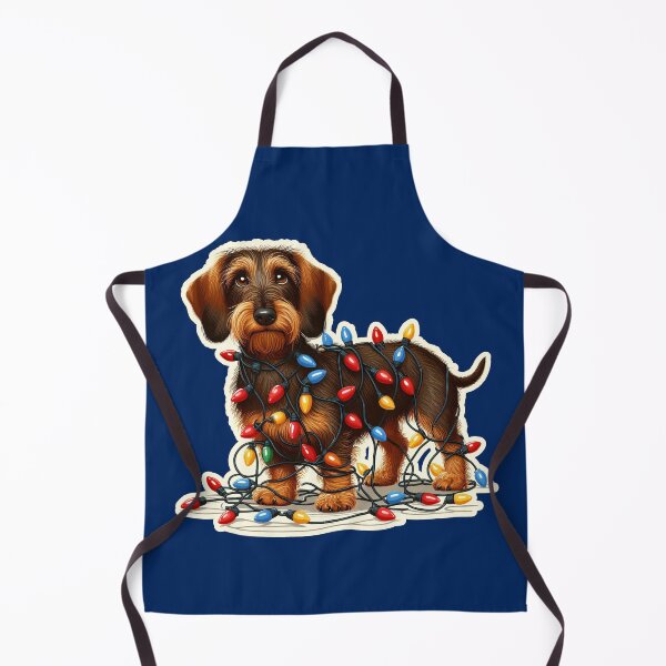 Item preview, Wire-haired Dachshund Xmas lights gift designed and sold by ThisDress.