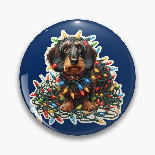 Item preview, Wire-haired Dachshund Xmas lights gift designed and sold by ThisDress.