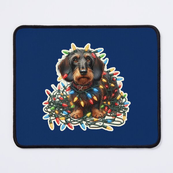 Item preview, Wire-haired Dachshund Xmas lights gift designed and sold by ThisDress.