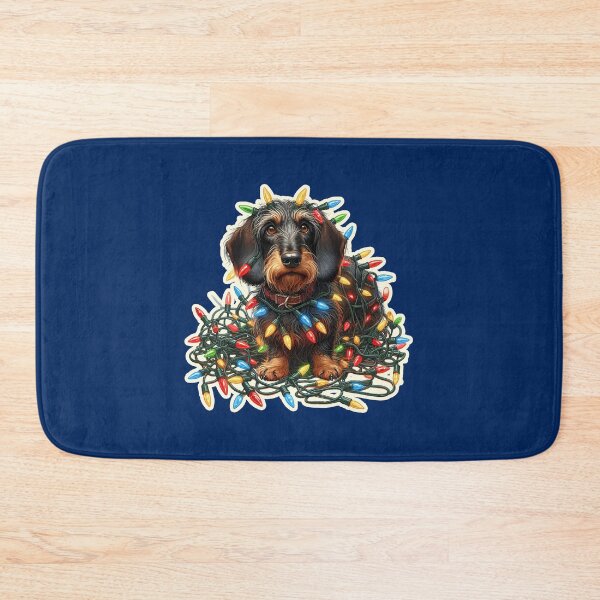 Item preview, Wire-haired Dachshund Xmas lights gift designed and sold by ThisDress.