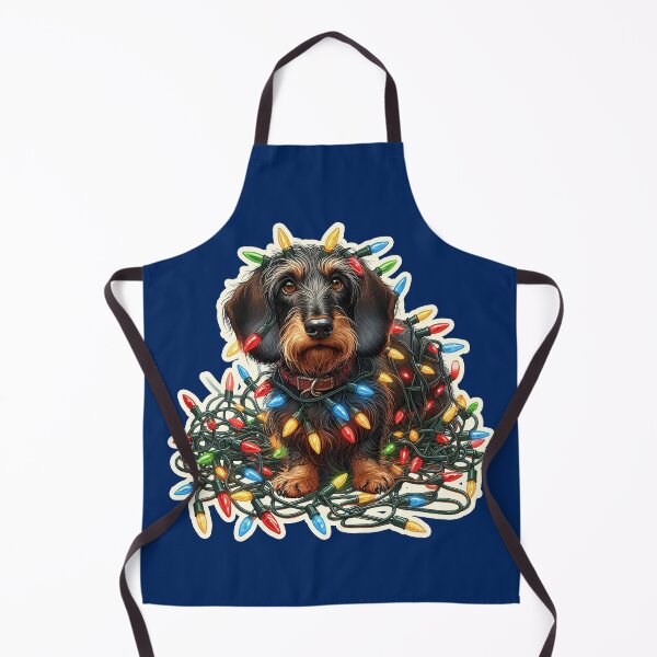 Item preview, Wire-haired Dachshund Xmas lights gift designed and sold by ThisDress.