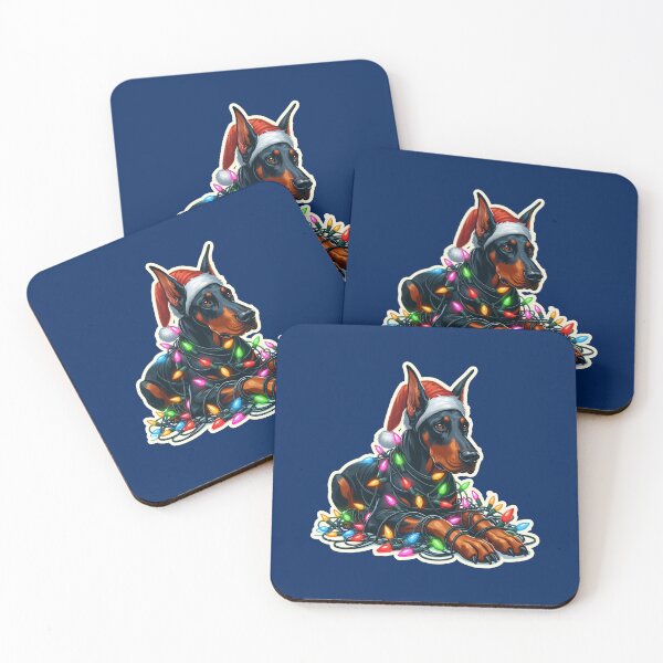 Item preview, Doberman, Dobie Xmas lights gift designed and sold by ThisDress.