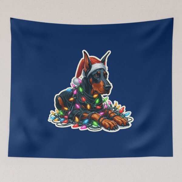 Artikelvorschau, Dobermann, Dobie Weihnachtsbeleuchtung Geschenk entworfen und verkauft von ThisDress.