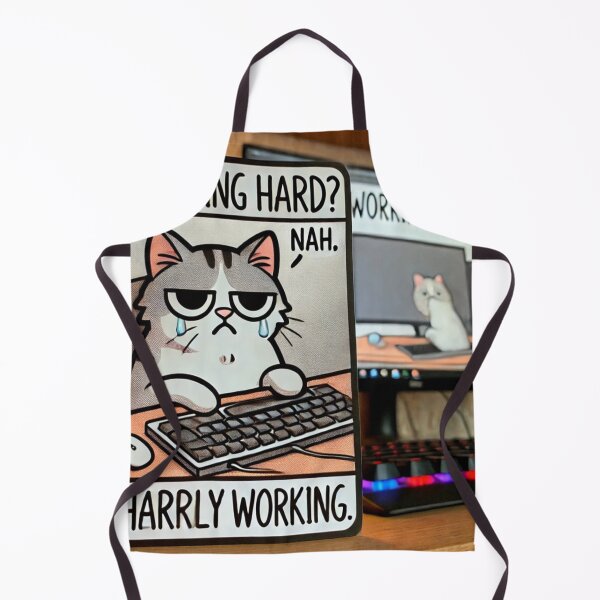 Item preview, Working Hard? Nah, Hardly Working Cat designed and sold by Ideaunluck-shop.