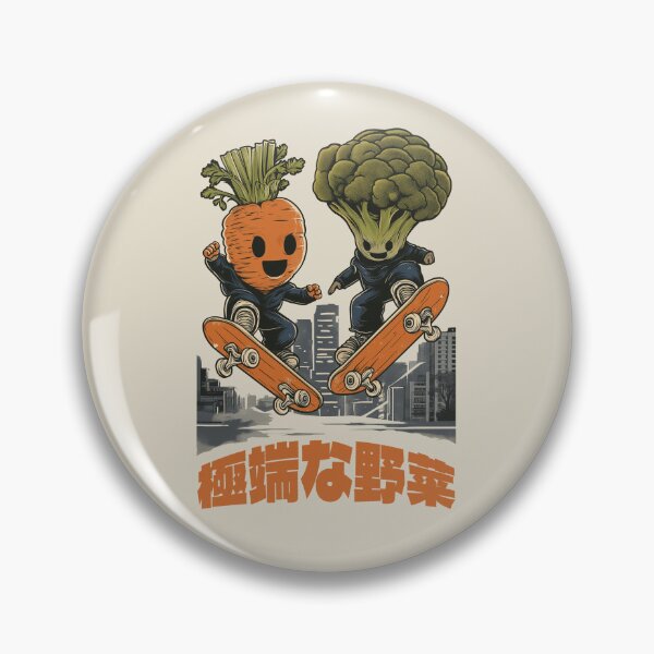 Item preview, Broccoli and carrot on urban skateboards 80s designed and sold by OrenjiArtShop.
