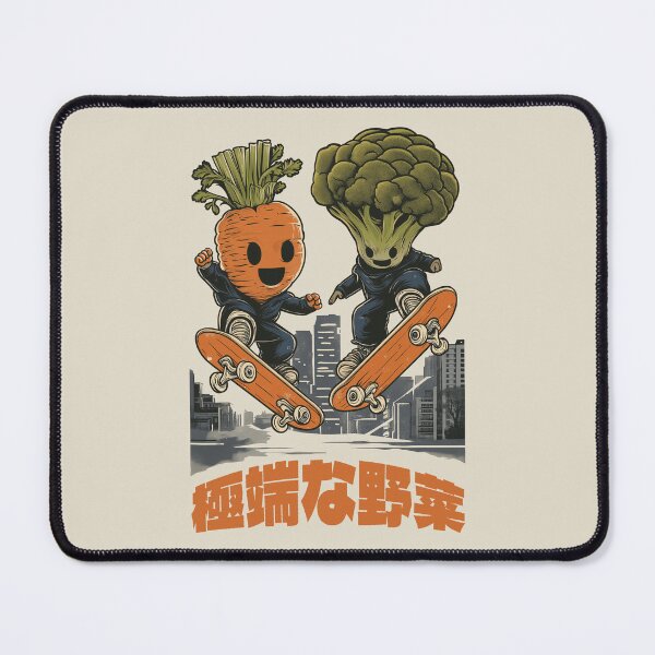 Item preview, Broccoli and carrot on urban skateboards 80s designed and sold by OrenjiArtShop.