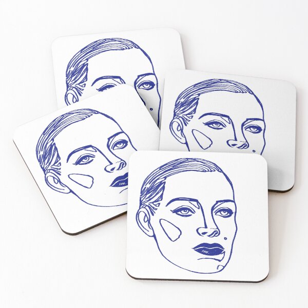 Item preview, Female Face, Short hair model, woman face line art designed and sold by badlydrawnbabe.