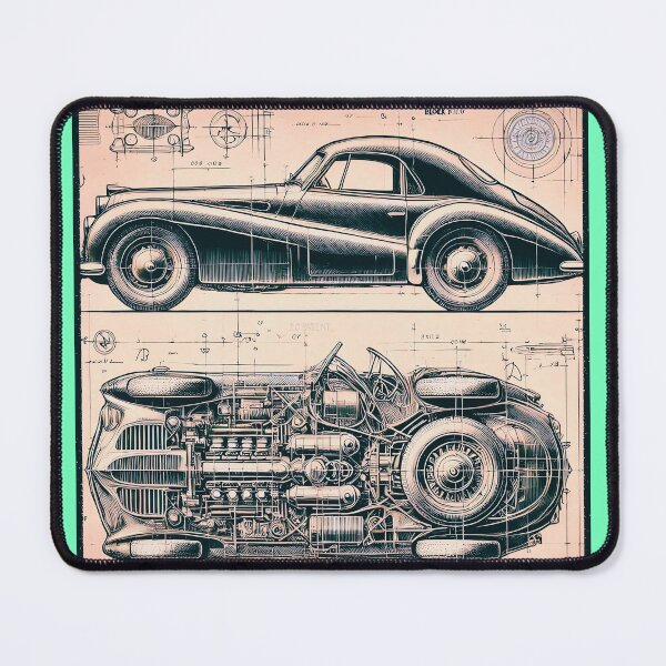 Item preview, Mechanical Retro Blueprint of Classic Old Fashioned “Perpetuum-Auto-Mobile”. Perfect vintage cross-section of Classics Machine. designed and sold by JW3164..