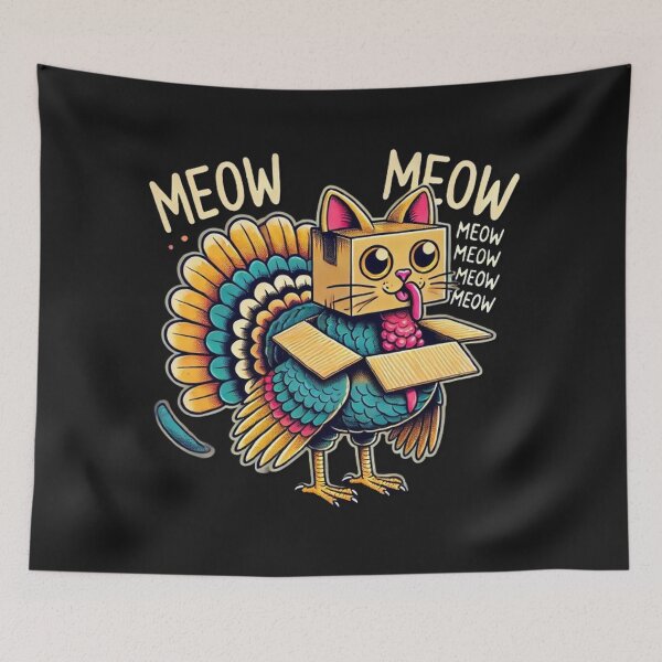 Item preview, Thanksgiving Turkey Cat Meow Funny Men Women Thanksgiving designed and sold by SztylishDesigns.
