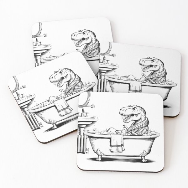 Item preview, T-Rex Taking a Bath designed and sold by FunkyCatDesigns.