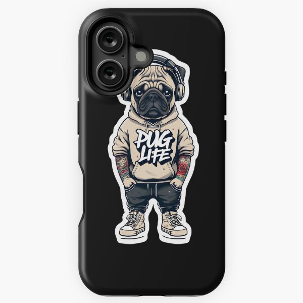 Vista previa del artículo con la obra «Vida Pug», diseñado y vendido por RecklessBloom.