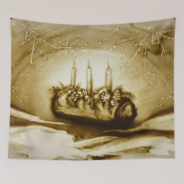 Item preview, Yule Log Christmas Postcard Sand Art designed and sold by sandexperiment.