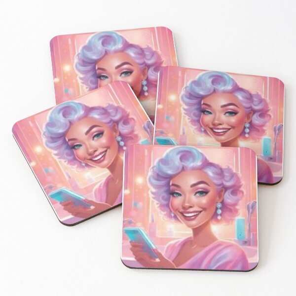 Item preview, Retro Glamour Illustration of Beauty and Technology designed and sold by goodartpro7com.