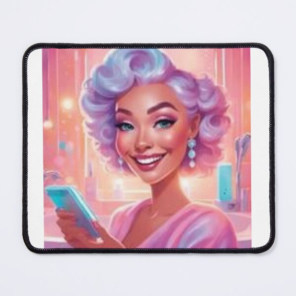 Item preview, Retro Glamour Illustration of Beauty and Technology designed and sold by goodartpro7com.